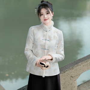新中式国风棉袄子女冬季新款汉元素唐装盘扣夹棉加厚棉服短外套冬