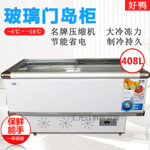 好鸭多型号铜管商用大冰柜卧式岛柜冷藏冷冻展示柜玻璃门冰箱