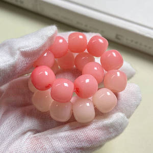渐变粉色菩提手串绕指柔女款学生版冰透情侣款盘玩菩提根静心手链