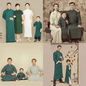 影视古装民国风全家福邓超孙俪同款影楼写真亲子服演出服装