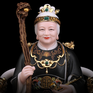 吾空铁刹山黑老太黑妈妈仙家像汉白玉东北神像家用高端桌面摆件