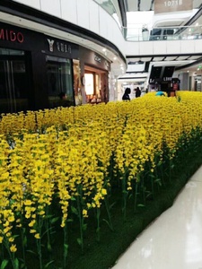 仿真油菜花迎春花景观布置塑料花绢花商场高端田园跳舞兰花艺假花