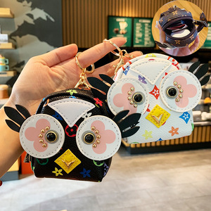 适用lv拆包挂件老花猫头鹰零钱包创意卡通迷你汽车钥匙扣情侣包包