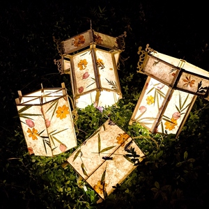 花草纸灯笼手工创意汉服手提中式古风道具宫灯装饰自制diy材料包