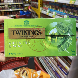 香港代购 TWININGS川宁 GREEN TEA&MINT 薄荷绿茶茶包25包装37.5g