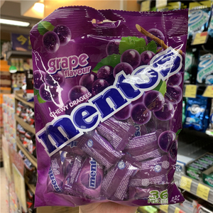香港代购 mentos曼妥思万乐珠葡萄味软糖36粒袋装97.2g进口零食