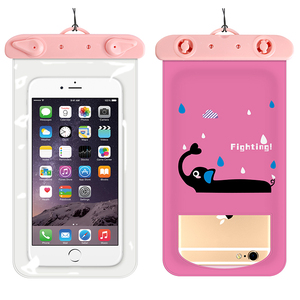 可爱卡通手机防水袋苹果X7p8plus触屏游泳潜水套vivo华为oppo通用