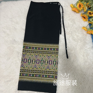 云南泰国传统筒裙锦缎傣族女半身长裙裹裙时尚日常装西双版纳夏季
