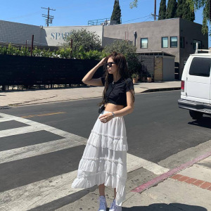 jennie同款金珍妮半身裙长款超仙蛋糕裙高腰a字裙女2020夏装新款