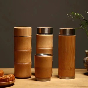 日本代购陶瓷竹节保温杯水杯泡茶杯子不锈钢杯男女商务办公紫砂杯