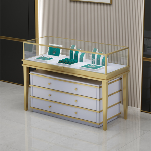 不锈钢珠宝展示柜黄金玉器饰品柜台奢侈品钻石陈列柜定制玻璃柜