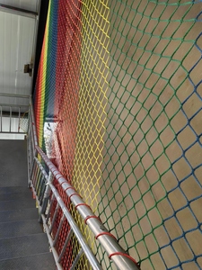 彩虹网彩色防护网尼龙绳网子小网眼4厘米网格淘气堡儿童乐园装饰