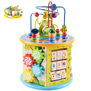儿童木质百箱大绕珠串珠游戏幼儿园早教益智力盒玩具多功能教具