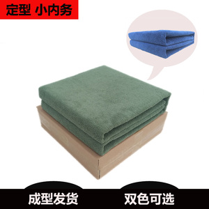 正品定型小内务毛巾被焰蓝军绿毛巾毯成型模型学生军训豆腐块成品