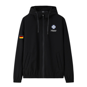 德国germany陆军休闲国家军装夹克连帽拉链开衫外套衣服男女上衣