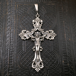 意大利梵蒂冈天主教耶稣纯银十字架祈祷祝福信仰男女925吊坠项链