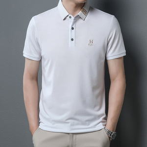 科赛斯男装新款男士短袖t恤丝光棉翻领休闲刺绣中青年韩版polo衫