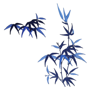 蓝色竹子补衣服布贴古风贴花补洞中国风补丁刺绣大补贴图案装饰贴