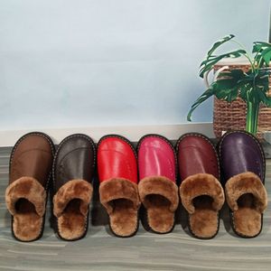 牛皮拖鞋男女秋冬季天居家室内厚底加绒保暖包头棉托鞋月子防滑