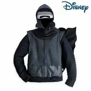 迪士尼星球大战黑武士凯洛伦造型连帽拉链卫衣外套大码肥佬
