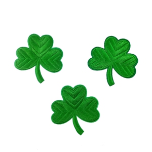 爱尔兰国花三叶草 三叶苜蓿圣帕特里克节服饰diy刺绣贴徽章布贴
