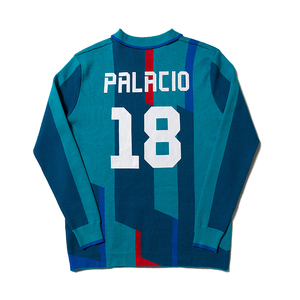 欧美街头潮牌palace条纹18号针织球衣ove