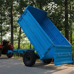 后斗挂车载重1-k20吨农用拖拉机拖车单轴实心胎多用途后翻自卸牵m