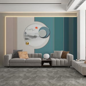 现代简约轻奢墙布新中式山水壁布客厅卧室床头沙发电视背景墙壁纸