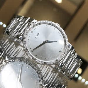 piaget伯爵手表女 二手 正品 女士 750白金原镶钻石瑞士机械女表