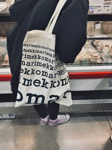 SemiaM韩国Marimekko字母帆布包购物袋春夏简约单肩手提大容量ins