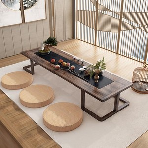 日式茶几榻榻米矮桌家用新中式禅意实木炕几功夫茶桌飘窗长桌家具