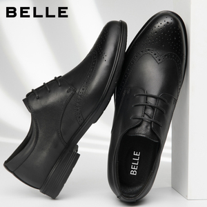 belle/百丽男鞋夏季透气德比商务正装休闲鞋真皮软底软皮新郎婚鞋