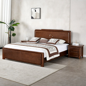 纯实木床原木现代简约柏木全实木工厂直销中式新款加厚双人床卧室