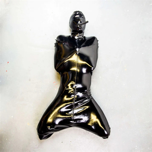 8mm重型乳胶束缚衣 连体全包拘束服 sm男女用情趣工具