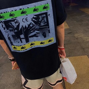 现货 cavempt 老款秒发 change hand t celogo 背面印花鬼手短袖t