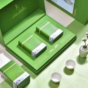 崂山绿茶包装盒空礼盒高档通用半斤一斤装碧螺春龙井茶叶礼盒空盒