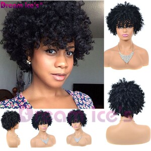 afro short curly wig for black women黑人螺丝卷爆炸头假发个性
