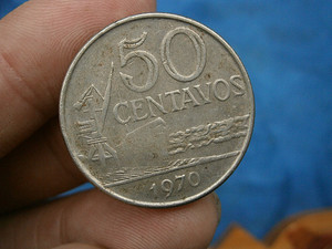 巴西1975年 50分 27mm 外国硬币实物拍摄(f
