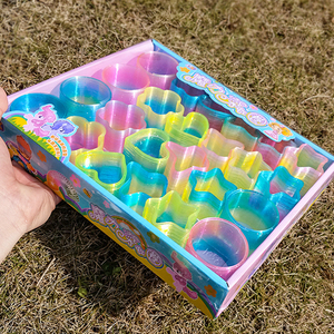 多形状爱心彩虹圈套装儿童益智玩具五星弹簧叠叠圈3岁5幼儿园礼物