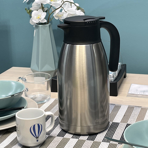 嘉特保温壶热水瓶咖啡壶家用办公会议304钢真空长效保温1.9l本色