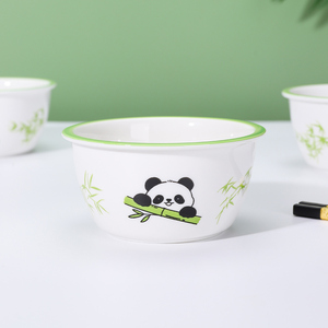 陶瓷碗新款瓷碗家用饭碗熊猫卡通可爱小熊猫个人专用精致小碗