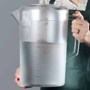 亚克力扎壶耐热泡茶冰水瓶茶色量杯超大容量5L奶茶店PC塑料冷水壶