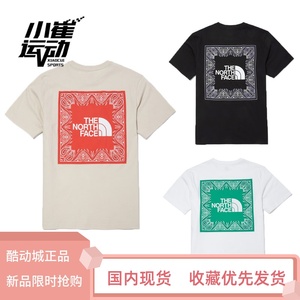 韩国代购thenorthface北面22春男女腰果花纯棉圆领短袖t恤nt7un47