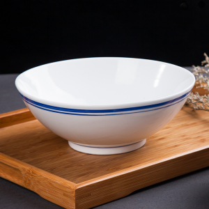 景德镇陶瓷碗餐具优质蓝边碗怀旧复古大小号面碗米饭碗汤碗豆浆碗