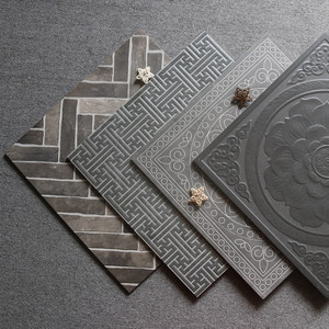 中国风古建瓷砖浮雕青砖仿古花砖别墅户外花园庭院中式防滑地砖