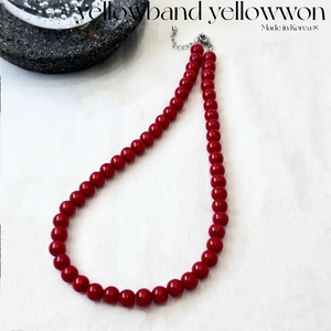 现货韩国进口 yellowwon东大门新年红色珠链串珠项链锁骨链时尚
