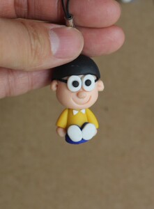 大雄 机器猫哆啦诶梦 软陶手机挂件彩泥面塑样品展示