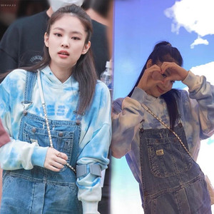 韩国blackpink金智妮jennie同款卫衣女渐变色扎染上衣慵懒风外套