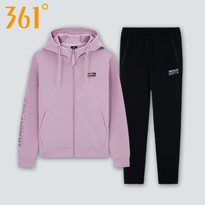 361运动套装女2022春季新款开襟连帽卫衣针织长裤两件套休闲装
