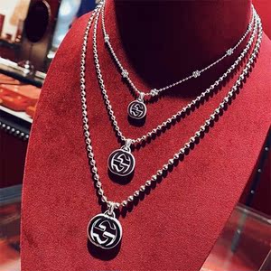 古驰gucci项链正品代购双g圆珠钥匙ot互扣雪花925银男女情侣礼物